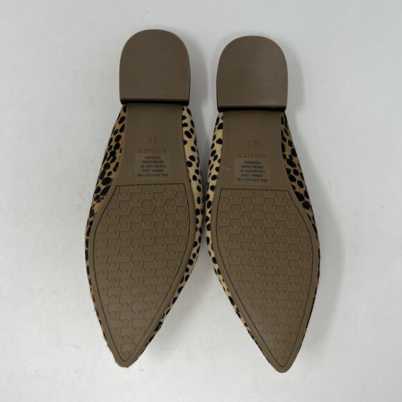 Birdies The Swan Mini Cheetah Mule Calf Hair Slide Slip On Women’s Size 9.5 Chic - Picture 3 of 6